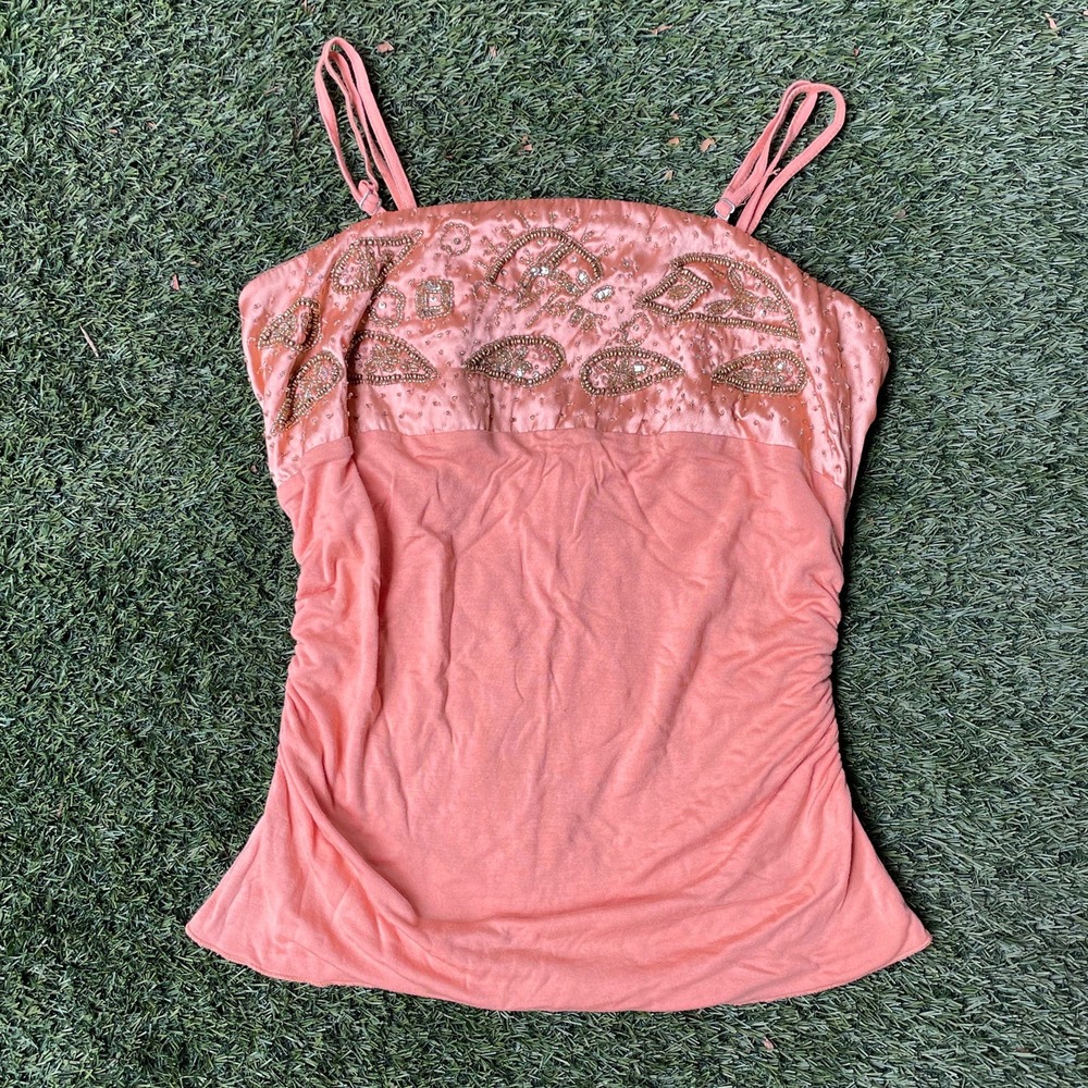 Vintage 90s silk beaded top